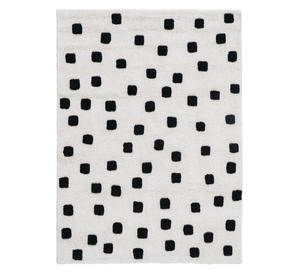 White Rug with Black Squares