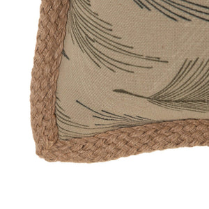 Leaves Cushion with Jute Trim